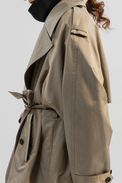 Chambray Trench Over Coat_Beige