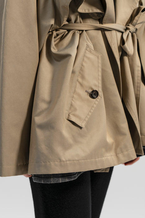 Chambray Trench Over Coat_Beige