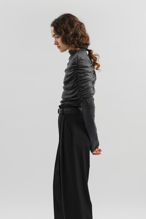 Super120's Wool Tops_Charcoal Gray