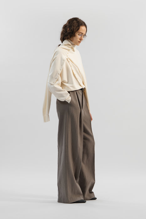 ＊Wool Silk Turtleneck Knit_Mocha