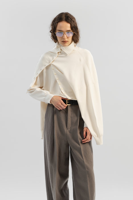 ＊Wool Silk Turtleneck Knit_Mocha