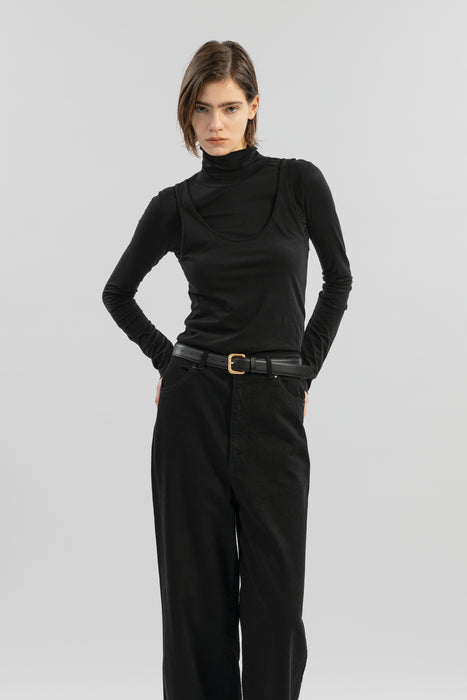 Cotton Cashmere Tops_Black