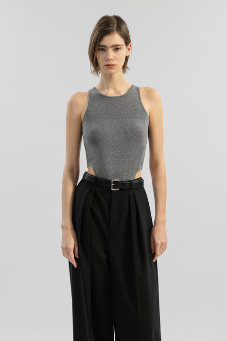 035(Size) Yak Blend Sleeveless Knit Top_Brown