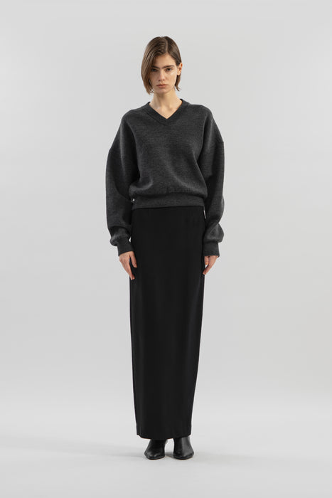 Double Face V Knit_Middle Gray