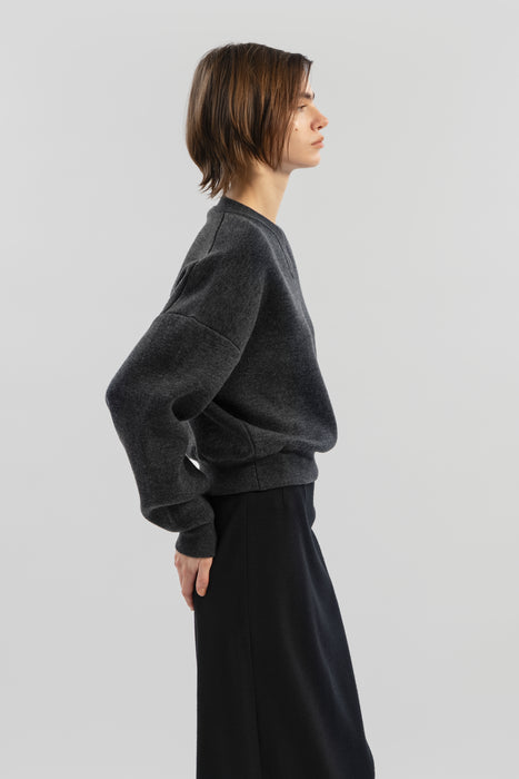 Double Face V Knit_Middle Gray