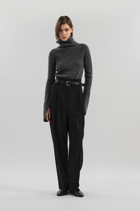 Melange yarn Knit_Gray