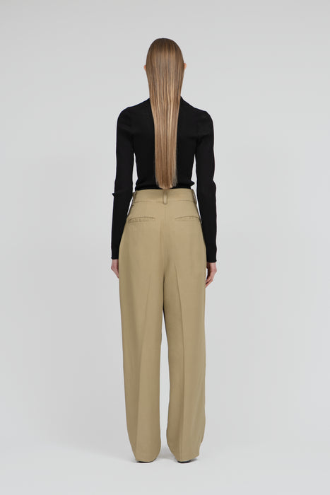 Acetate Polyester Trousers_White