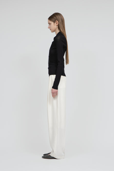 Rib Knit Cardigan_Black