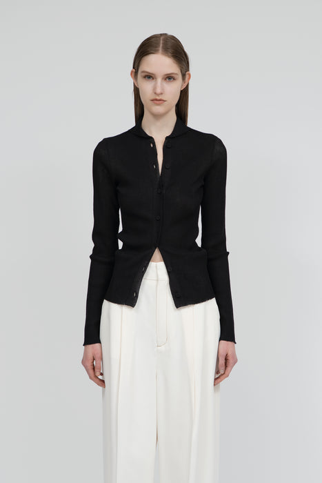 033-Rib Knit Cardigan_Dark Navy