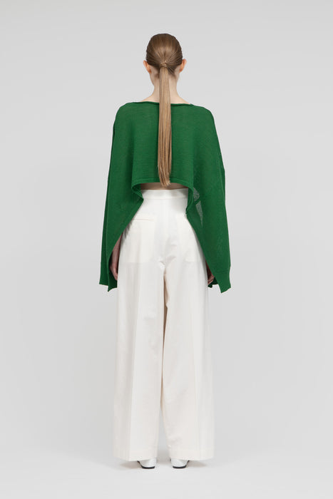 Cotton Knit Poncho_Green