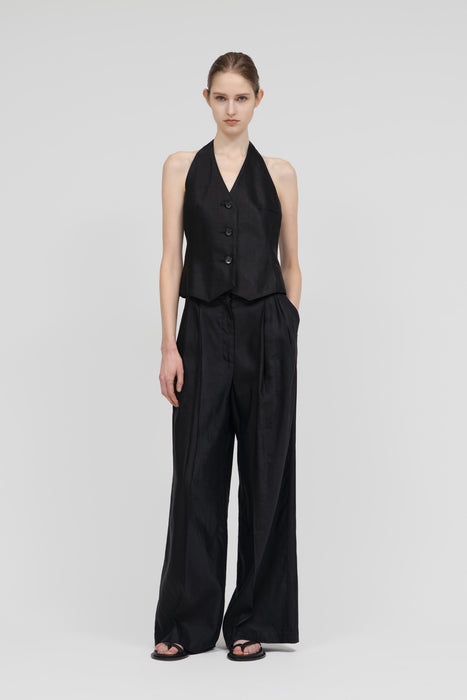 Linen Gilet_Black