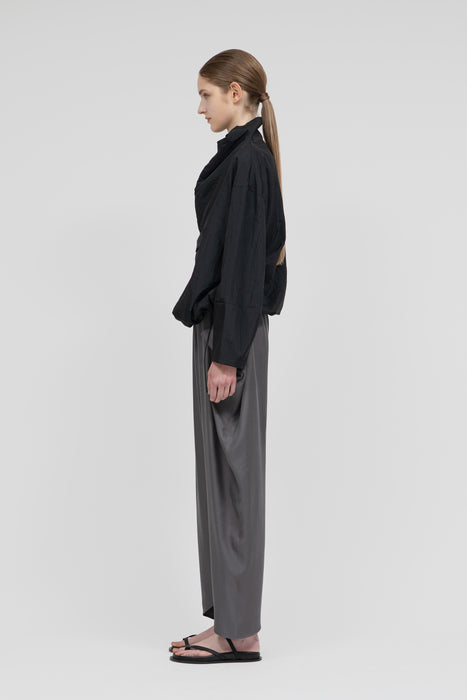 Light Nylon Half Zip P/O_Black