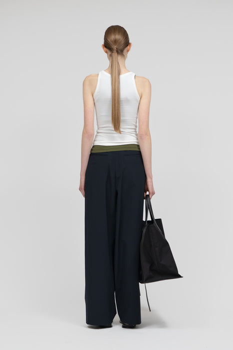 Nylon Cotton Cross Pants_Navy