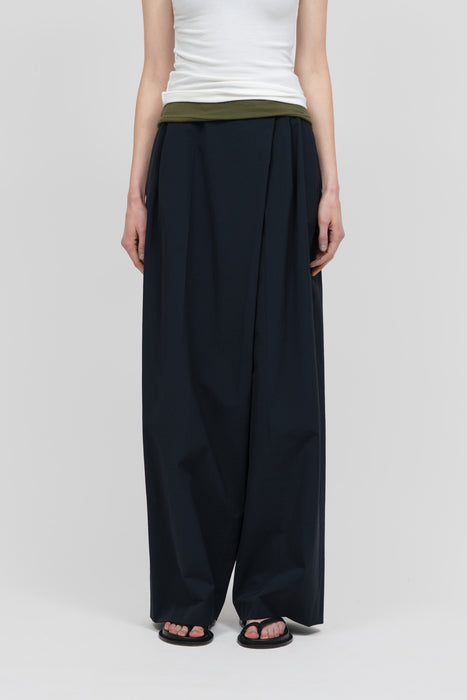 Nylon Cotton Cross Pants_Navy– IIROT