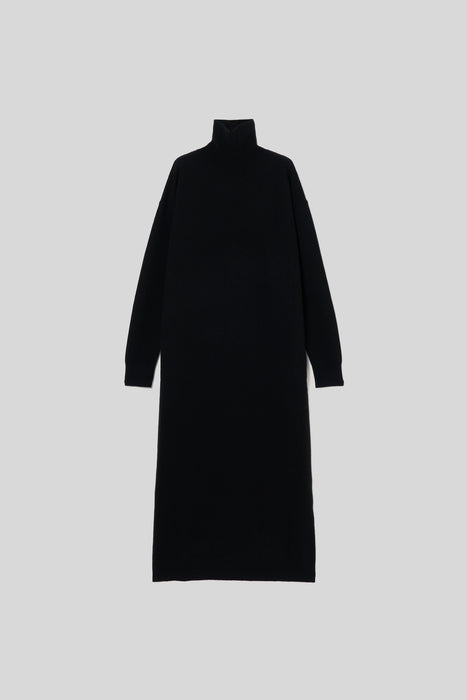Tasmania Lam Turtle Knit Dress_Black
