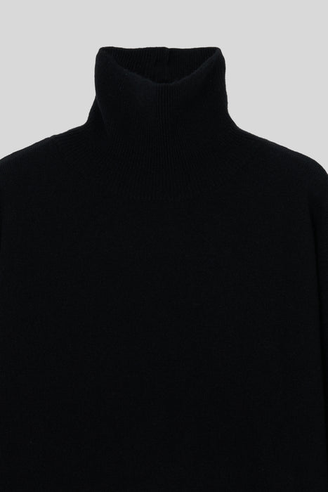 Tasmania Lam Turtle Knit Dress_Black