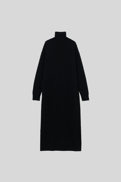 Tasmania Lam Turtle Knit Dress_Black