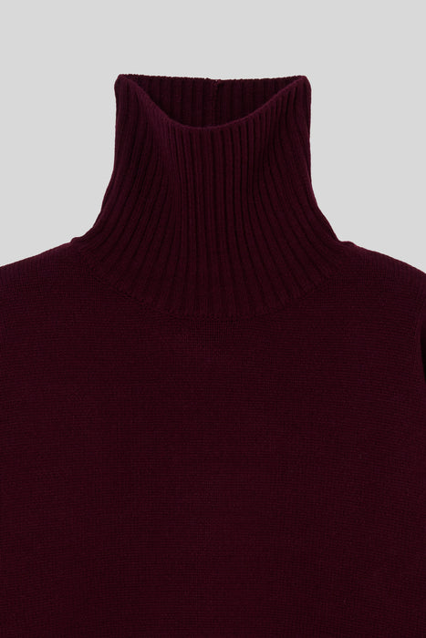 Tasmania Lam Turtle Knit_Burgundy