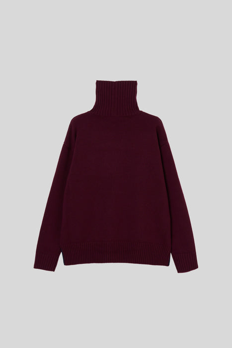 Tasmania Lam Turtle Knit_Burgundy