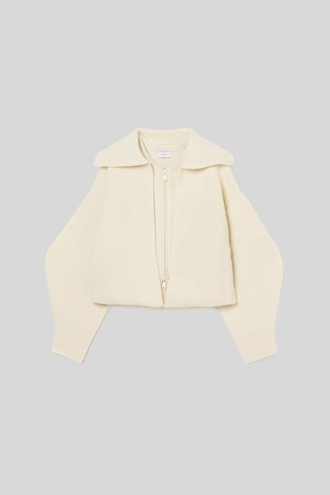 Tasmania Lam Zip Jacket_Ivory