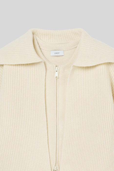 Tasmania Lam Zip Jacket_Ivory