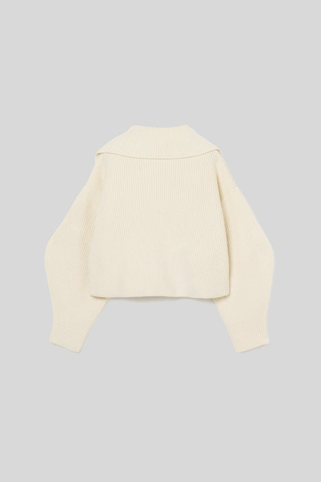 Tasmania Lam Zip Jacket_Ivory