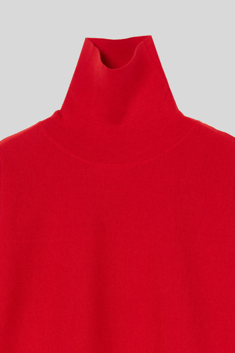 Wool Silk Turtle Knit_Red