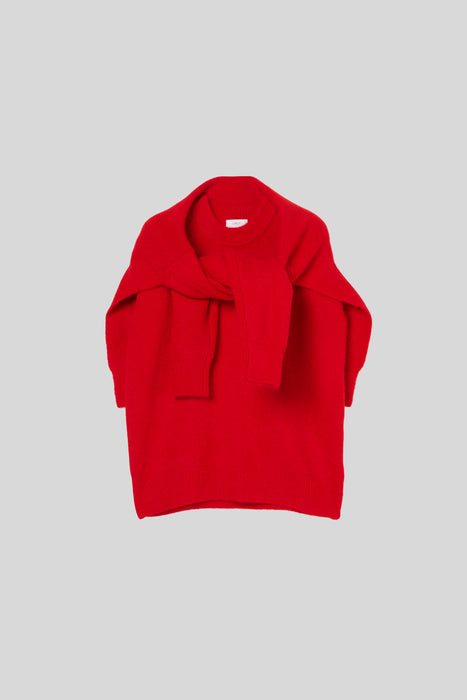 Alpaca gimmick Knit_Red