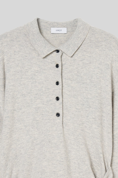 Cashmere Polo Knit_Light Gray