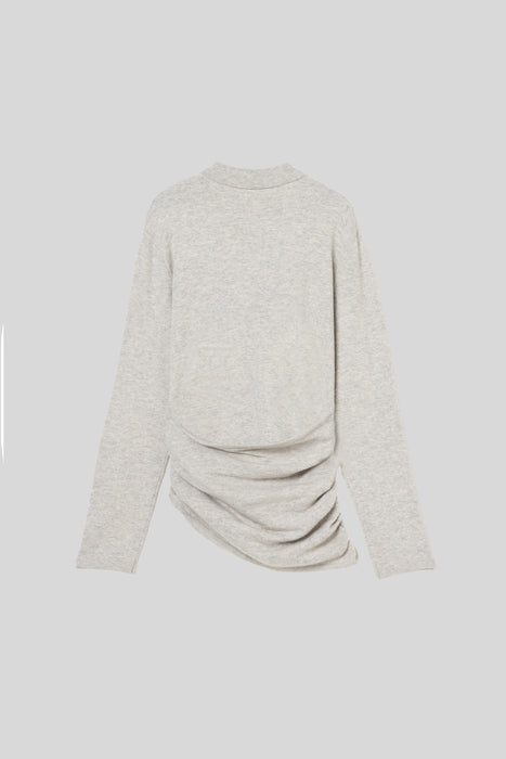 Cashmere Polo Knit_Light Gray