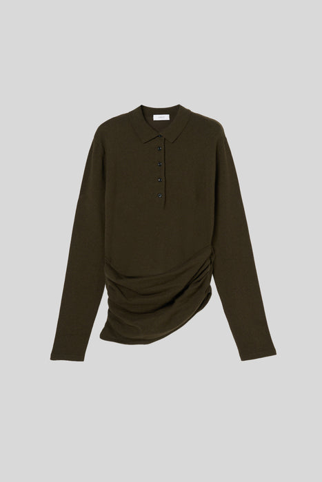 Cashmere Polo Knit_Olive