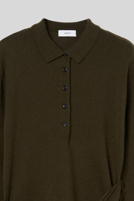 Cashmere Polo Knit_Olive