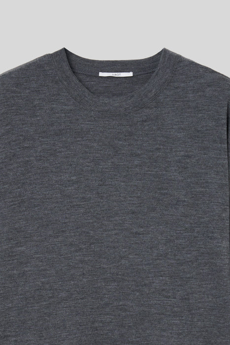 Wool Long Sleeve Tee_Middle Gray