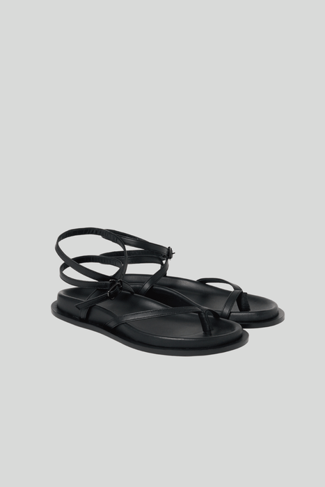 Leather Hold Thumb Sandal_Black