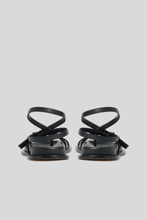 Leather Hold Thumb Sandal_Black