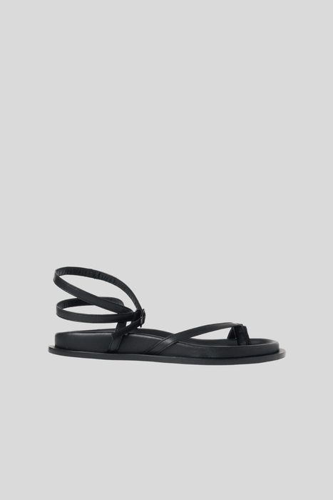 Leather Hold Thumb Sandal_Black