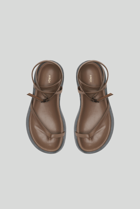 Leather Hold Thumb Sandal_Tabaco