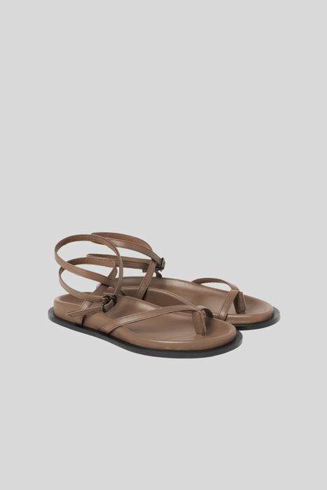 Leather Hold Thumb Sandal_Black