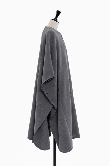 Fine Wool Brushed Cape_Gray