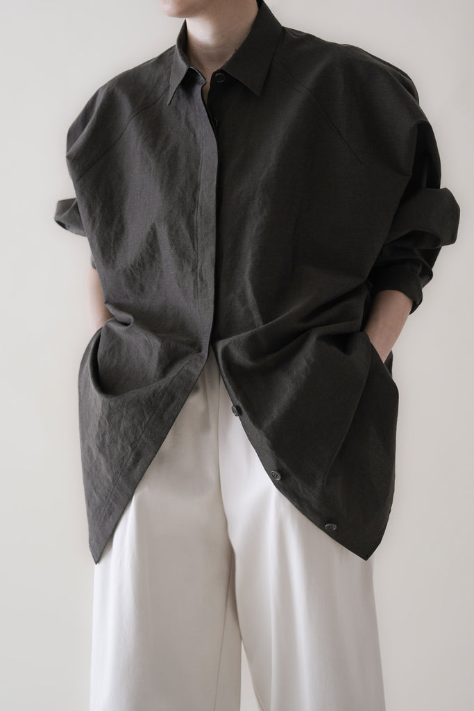 Oversized Linen Shirt_Khaki– IIROT