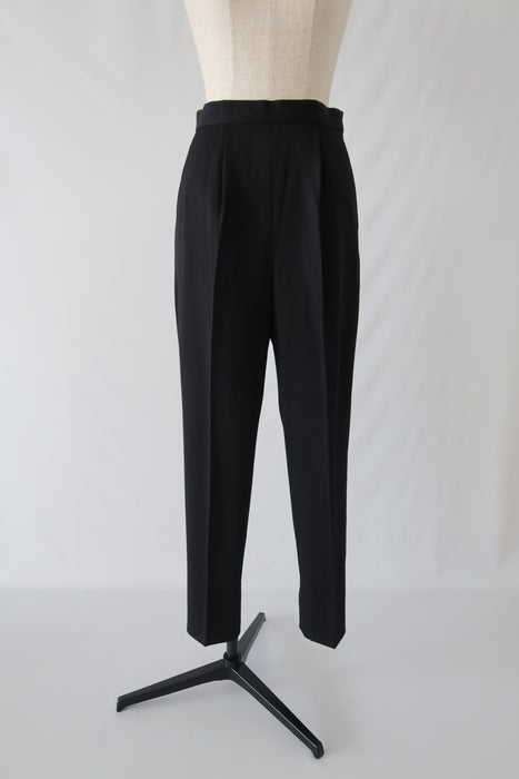 Wool Tuck Trouser_Black