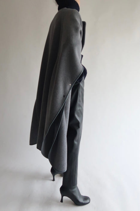 Fine Wool Brushed Cape_Gray