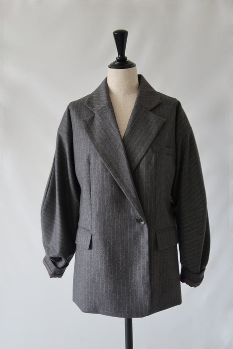 【IIROT】Wool Volume Jacket_Pin Stripe