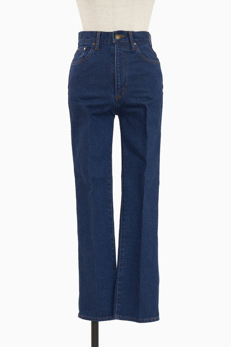 High rise Straight Cropped Jeans_Blue