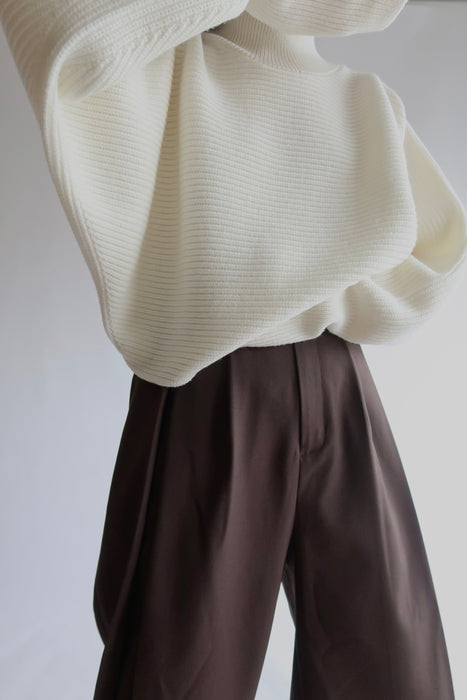 Whole Garment Merino Wool Knit_Ivory