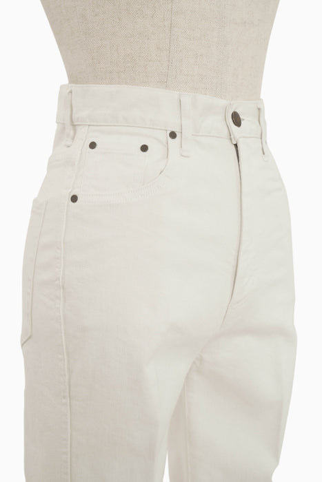 High rise Straight Cropped Jeans_White