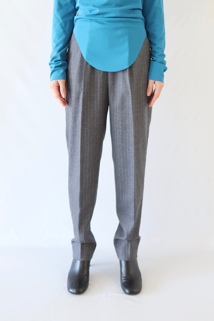 Wool Tuck Trouser_Pin Stripe– IIROT