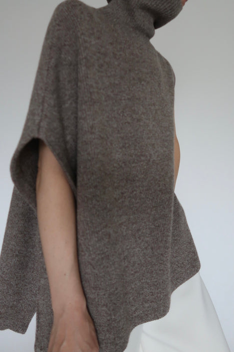 Asymmetry Wool Knit_M.Brown