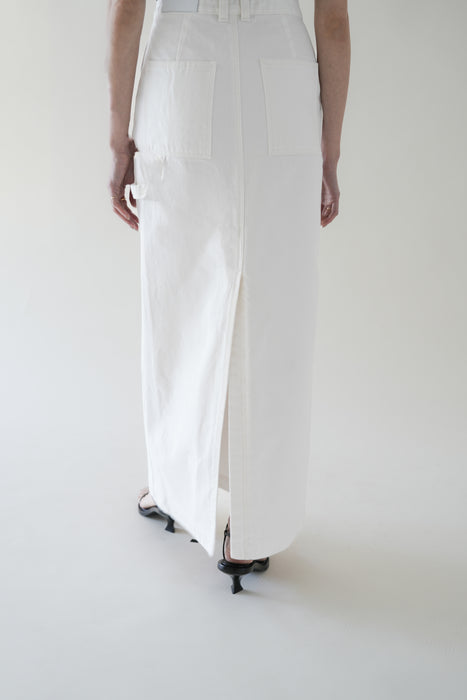 USA Cotton Maxi skirt_White
