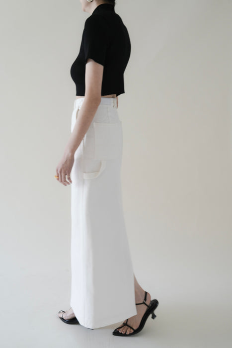 USA Cotton Maxi skirt_White